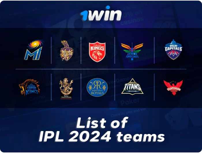 Teams in IPL cricket 1Win - what teams will there be in 2024