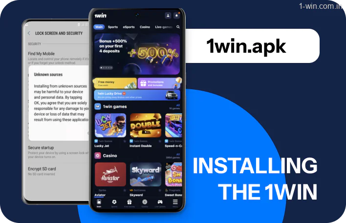 Once the APK is downloaded, the 1win app must be installed to start playing