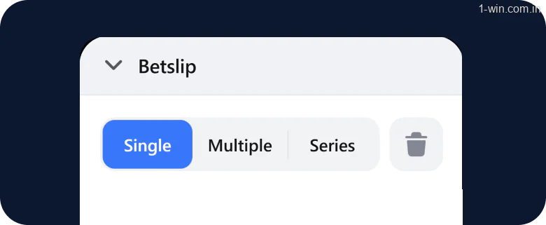 Choose the 1win bet type