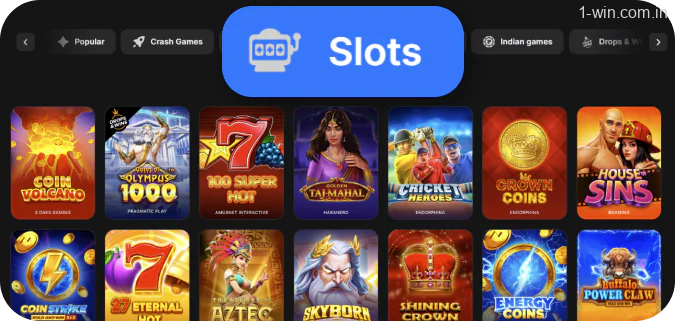 1win users can play 9,500+ slots with free spins