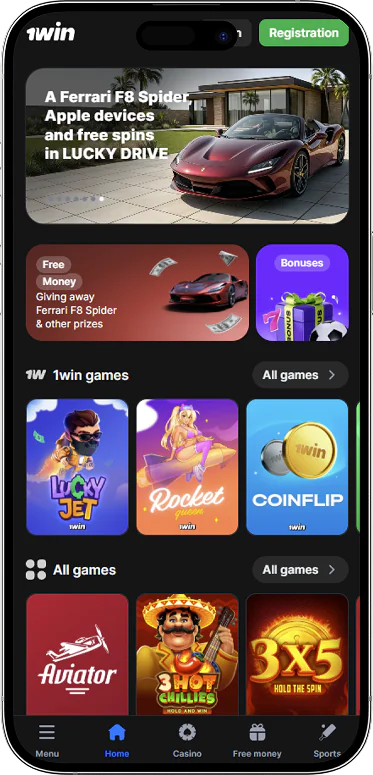 1win app casino page