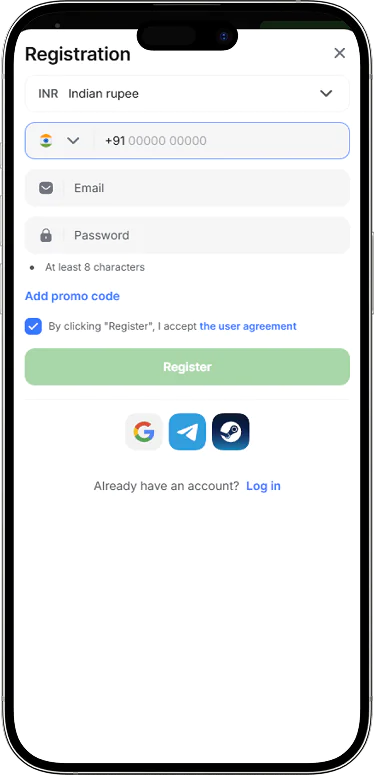 1win app registration page