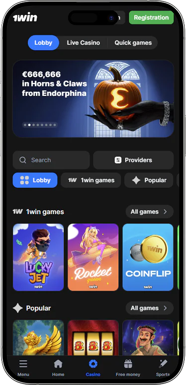 1win app home page