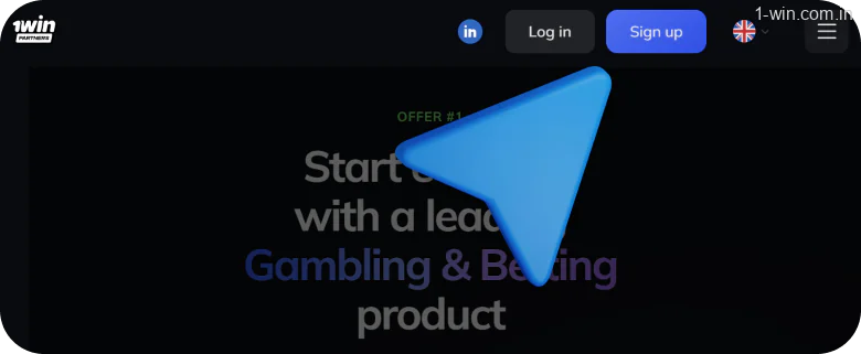 Click "Register" on 1win affiliate program