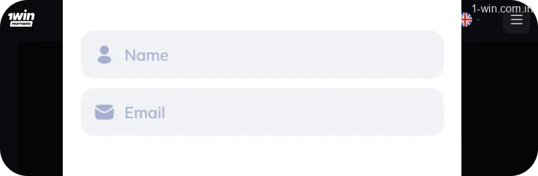 Enter your personal data for 1win affiliate program