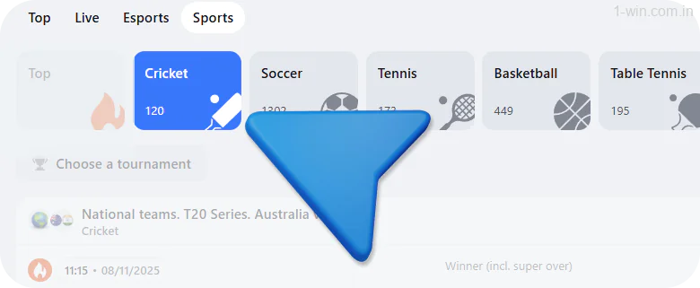 1win the leagues and matches to place a bet on