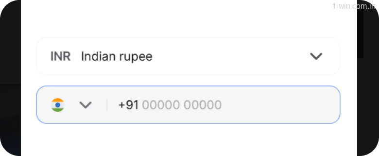 Specify the country of residence and the currency of the 1win account