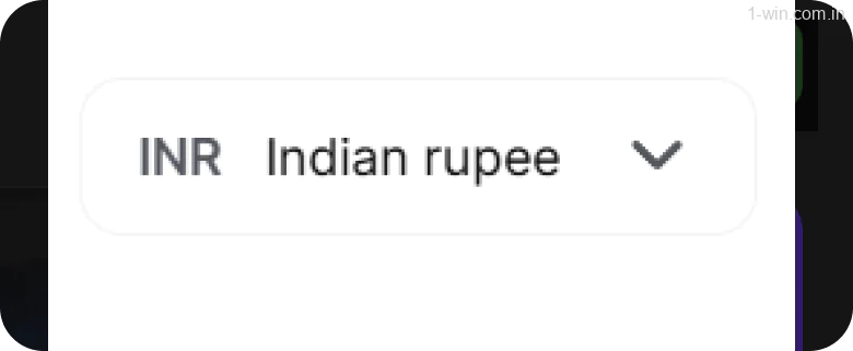 Specify the currency of the 1win account