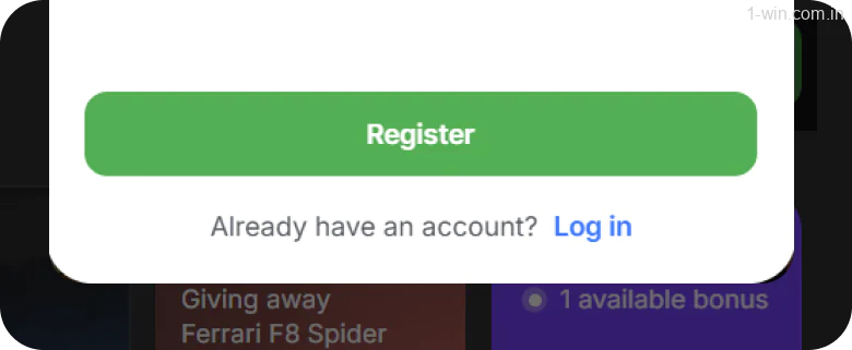 Confirm the 1win registration